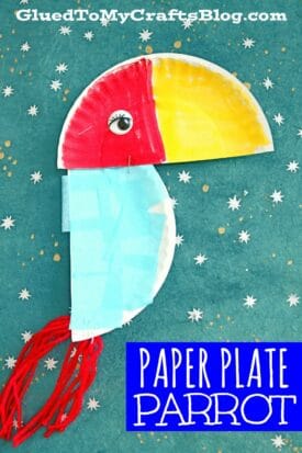 Super Colorful Paper Plate Parrot - Kid Craft Idea