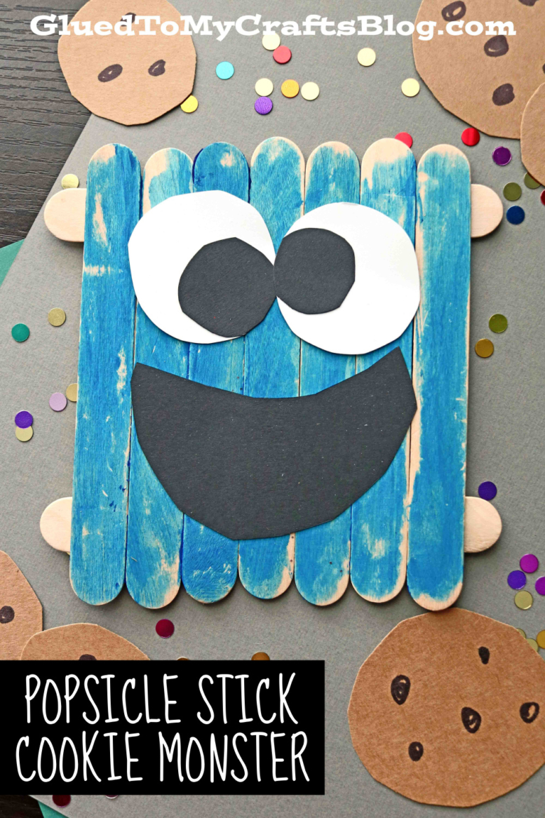 Popsicle Stick Cookie Monster Craft