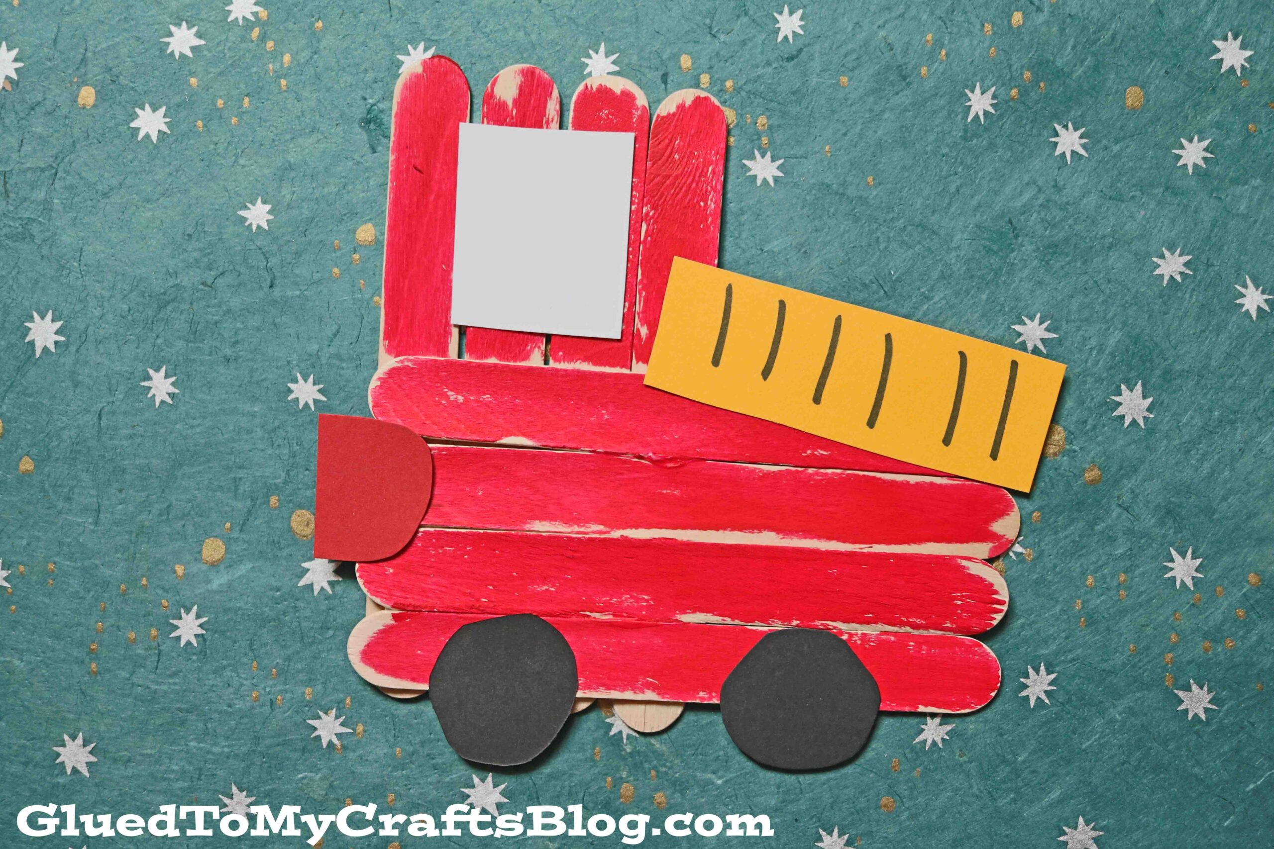 Popsicle Stick Firetruck - Super Easy Kid Craft Idea