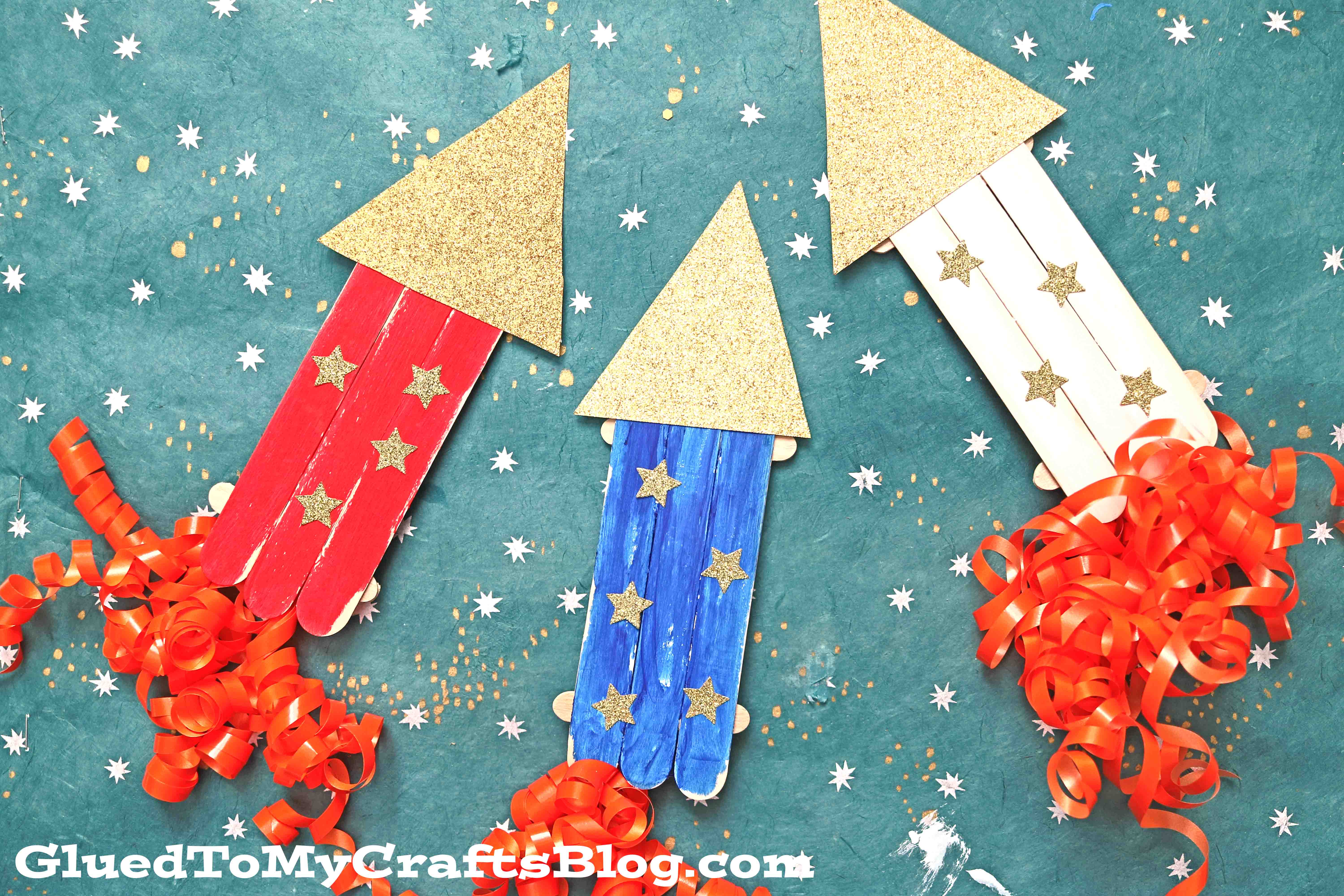Popsicle Stick Fireworks - Kid Craft Idea For 4th of July