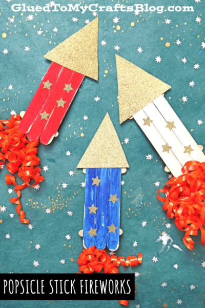 Popsicle Stick Fireworks - Kid Craft Idea For 4th of July