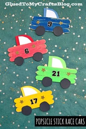 Super FAST Popsicle Stick Race Cars - Kid Craft Tutorial