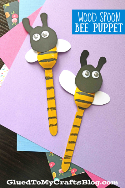 Wooden Spoon Bee Puppets - Boredom Buster Kid Craft Idea