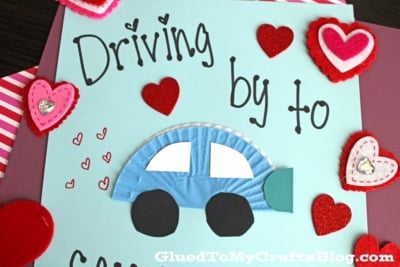 Cupcake Liner Car Card Craft Idea For Kids