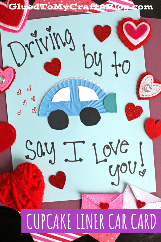 Cupcake Liner Car Card Craft Idea For Kids