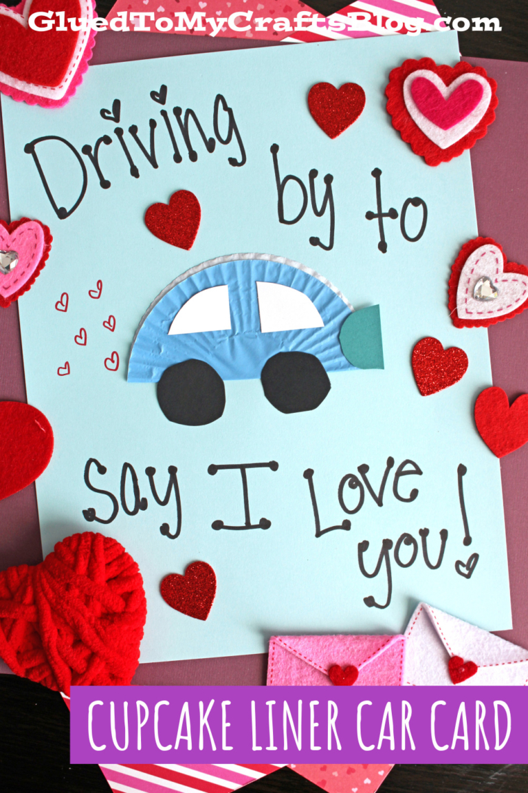 Cupcake Liner Car Card Craft Idea For Kids