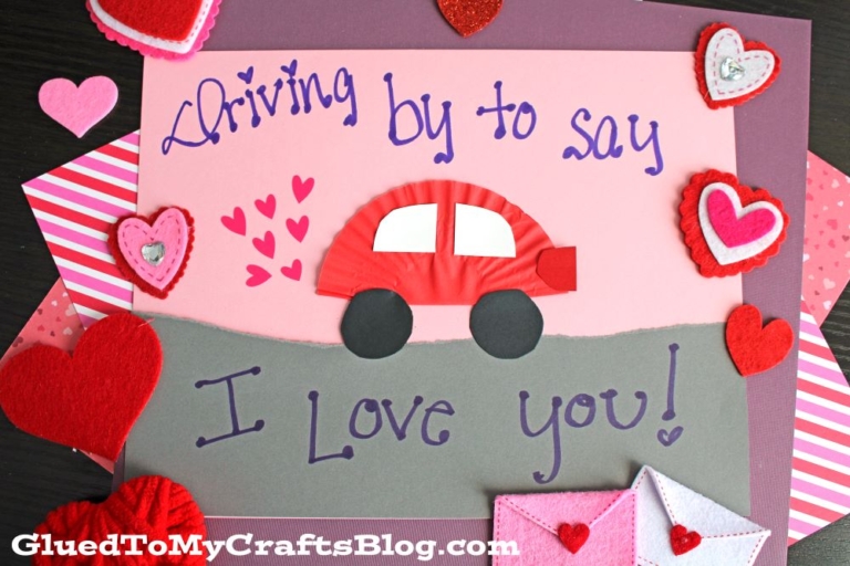 Cupcake Liner Car Card Craft Idea For Kids