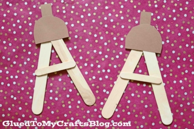 Popsicle Stick "A" is for Acorn Craft