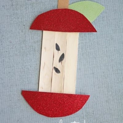 Popsicle Stick Apple Core Craft