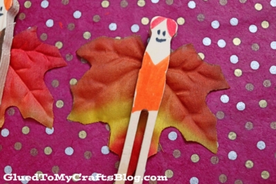 Wood Clothespin Leaf Fairies