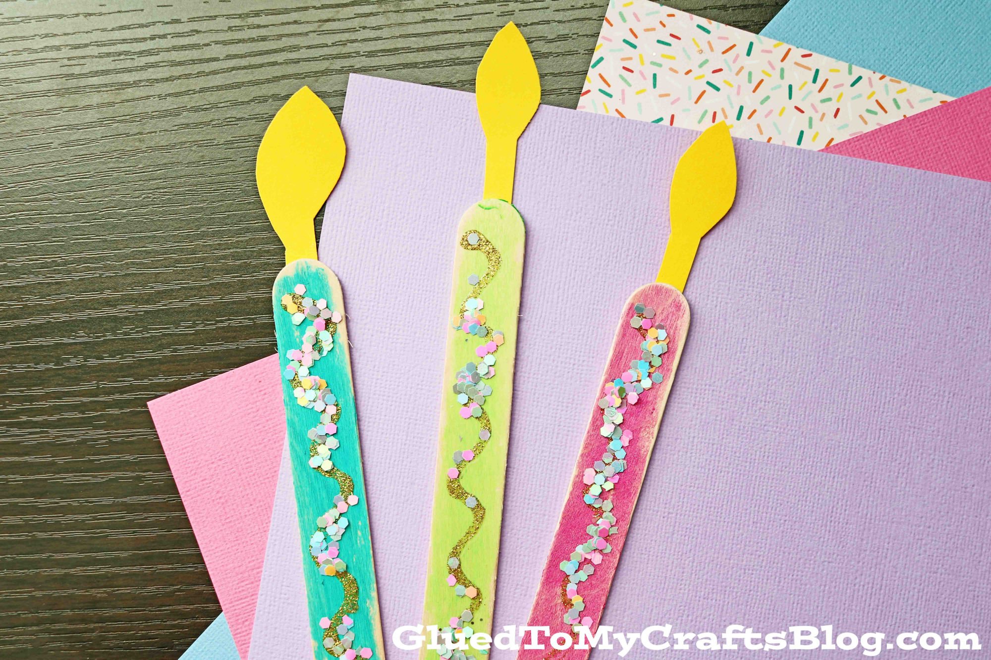 Popsicle Stick Candles - Birthday Kid Craft Idea