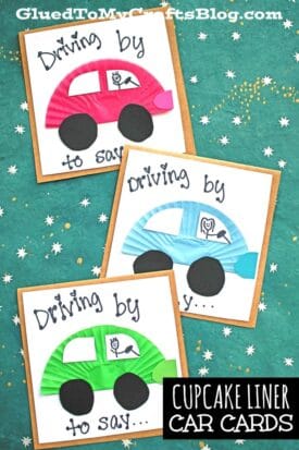 Handmade Cupcake Liner Car Cards - Kid Craft