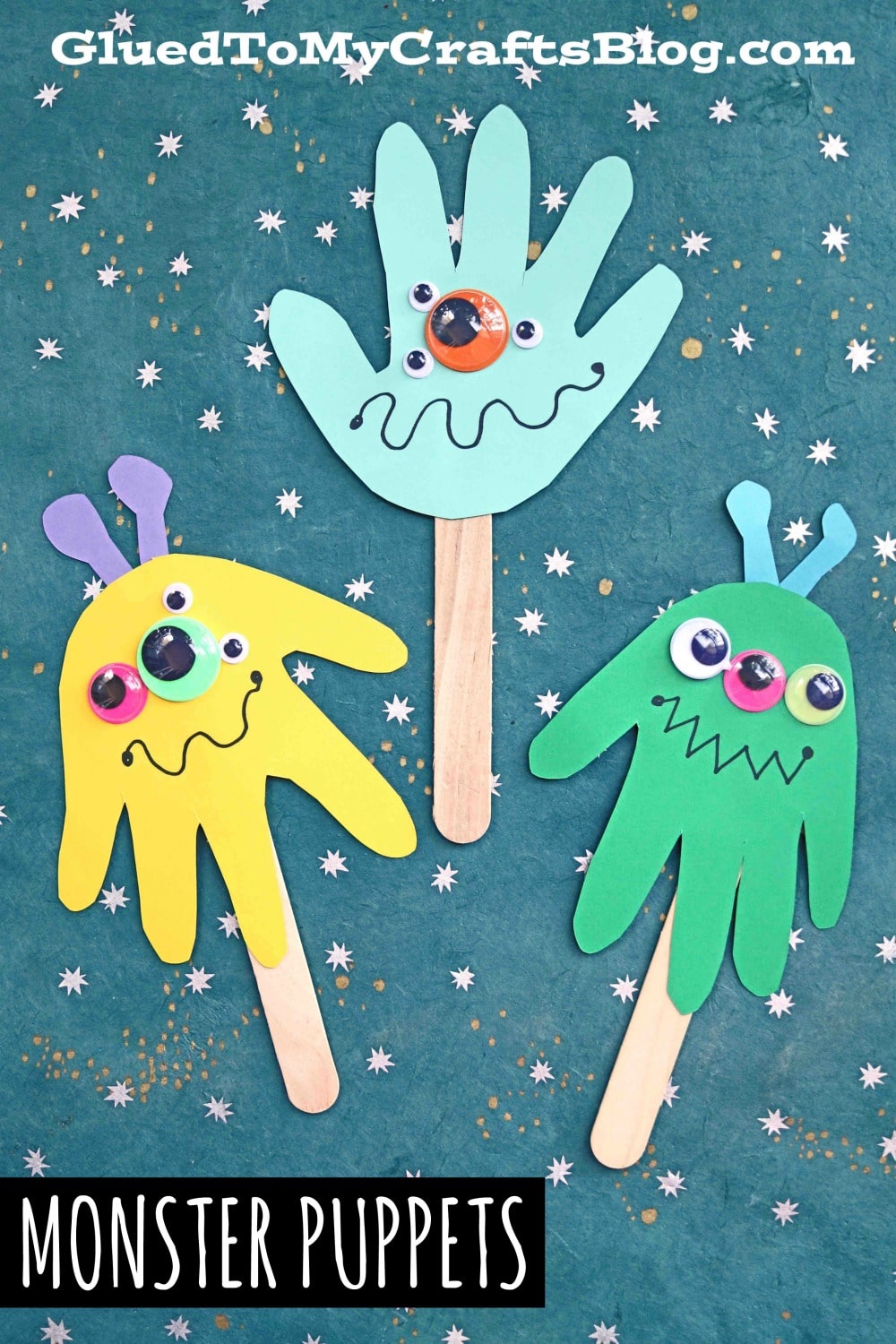 Mommy's Little Monster Handprint Puppets