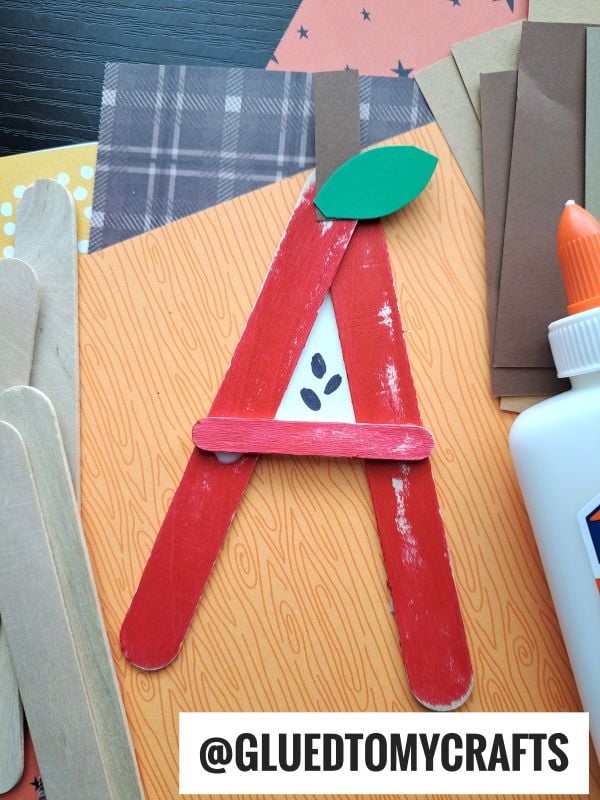 Popsicle Stick "A" is for Apple Craft
