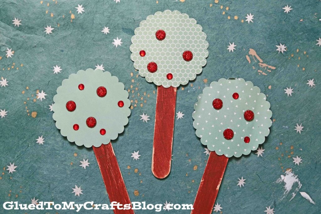 Popsicle Stick Apple Trees - Kid Craft Idea For Apple Picking Season!