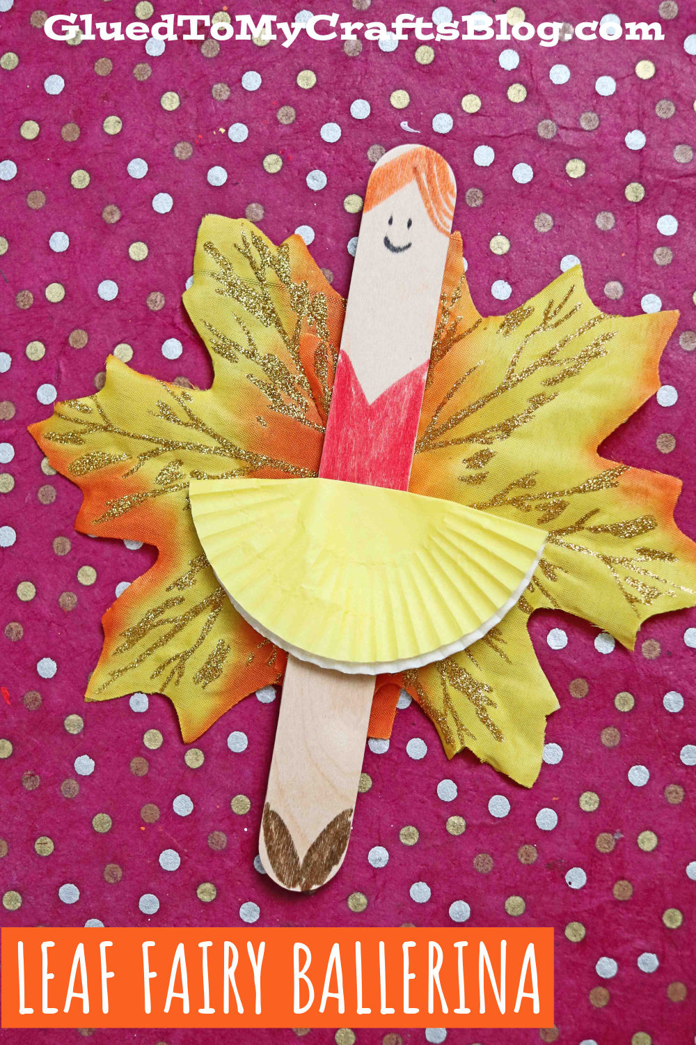 Popsicle Stick Leaf Fairy Ballerina Puppet - Kid Craft Idea
