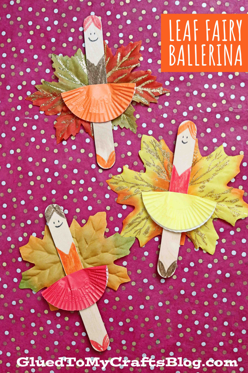 Popsicle Stick Leaf Fairy Ballerina Puppet - Kid Craft Idea