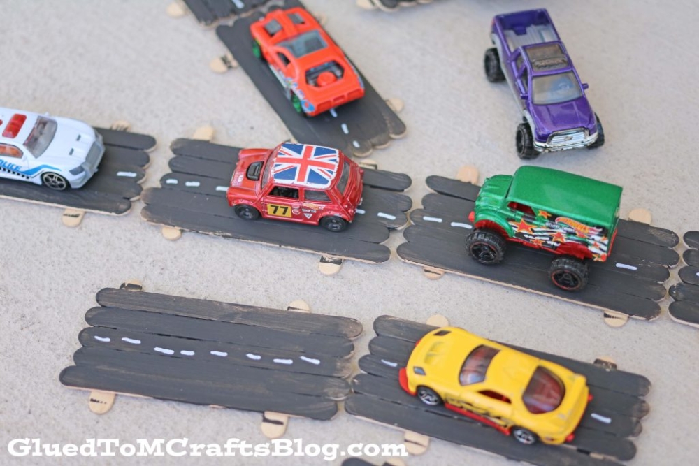 Popsicle Stick Race Track Craft