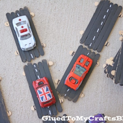 Popsicle Stick Race Track
