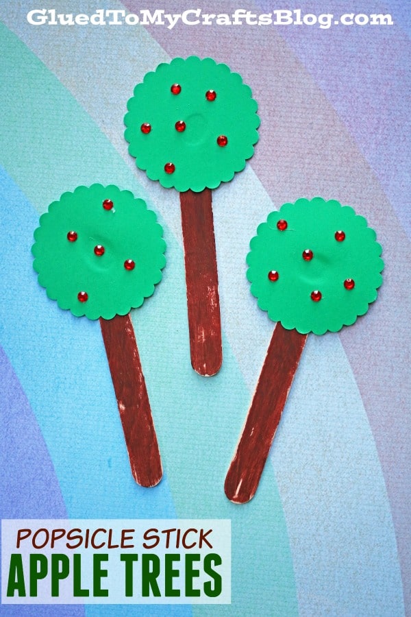 Popsicle Stick Apple Trees