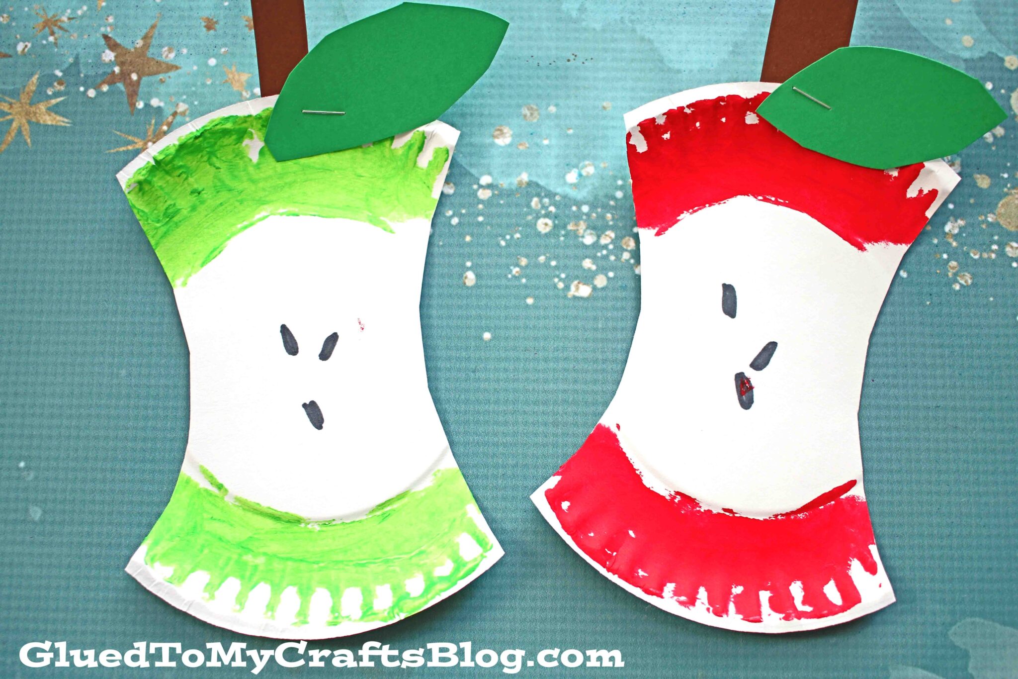 Paper Plate Apple Core Craft