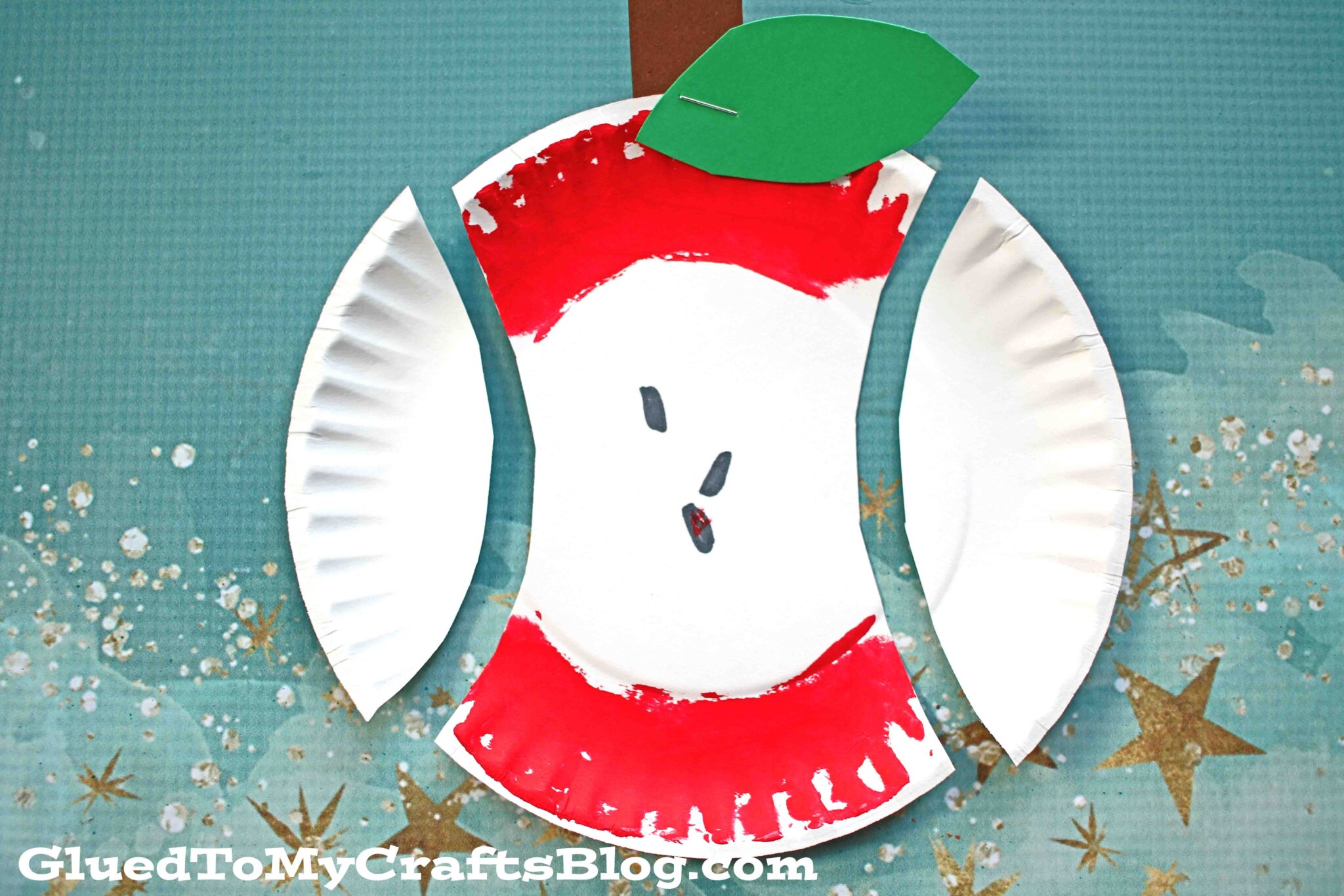 Paper Plate Apple Core Craft