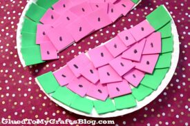 Paper Plate & Craft Foam Watermelon - Summer Kid Craft Idea