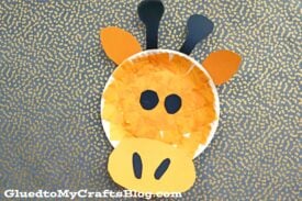 Tissue Paper & Paper Plate Giraffe - Kid Craft Idea
