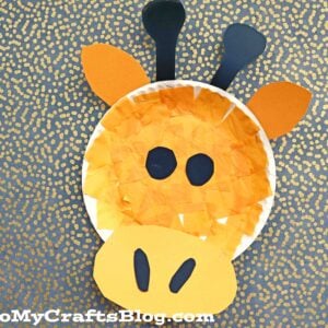 Tissue Paper & Paper Plate Giraffe - Kid Craft Idea