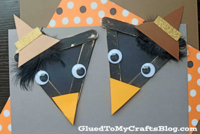 Popsicle Stick Black Crow Craft Idea