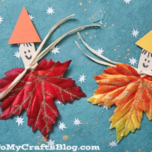 Wood Scoop Stick Leaf Elves - Kid Craft Idea For Fall