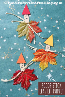 Wood Scoop Stick Leaf Elves - Kid Craft Idea For Fall