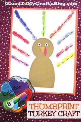 Thumbprint Turkey Kid Craft Idea w/free printable