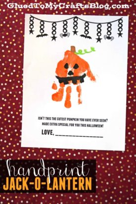 Handprint Jack-O-Lantern Pumpkin Craft