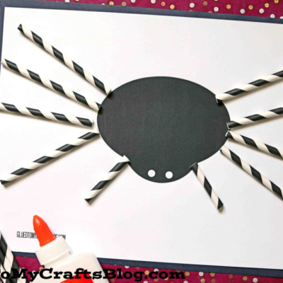 Paper Straw Spider - Super Easy Halloween Kid Craft Idea