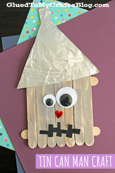Popsicle Stick Tin Can Man Craft Idea For Kids