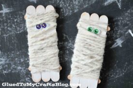 Popsicle Stick And Yarn Mummy - Kid Craft Idea