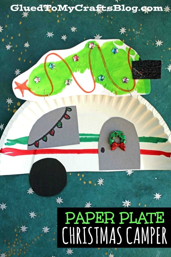 Paper Plate Christmas Camper w/Footprint Tree On Top - Kid Craft