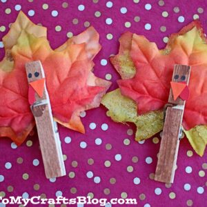 Festive Clothespin Leaf Turkeys - Kid Craft
