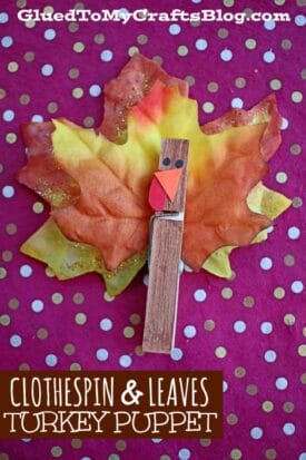 Festive Clothespin Leaf Turkeys - Kid Craft