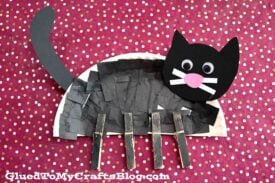 Paper Plate & Clothespin Black Cat - Halloween Kid Craft