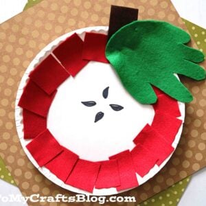 Paper Plate Felt Apple - Kid Craft