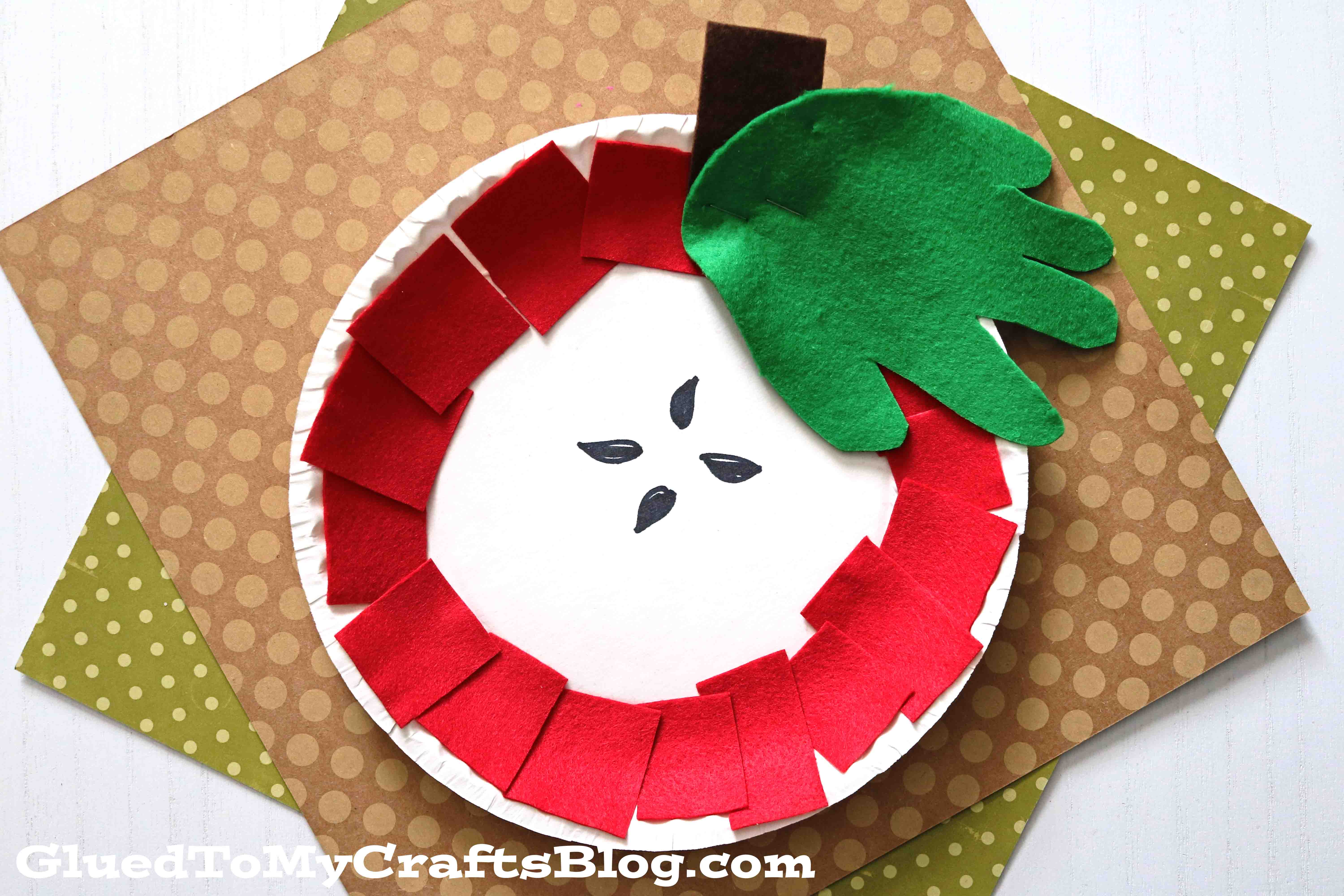 Paper Plate Felt Apple - Kid Craft