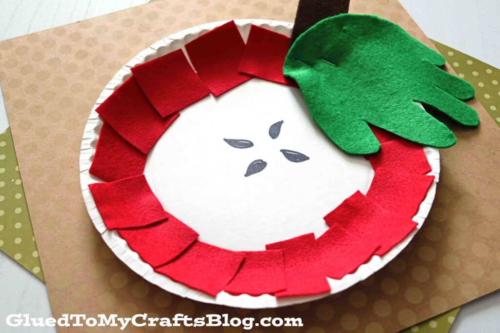 Paper Plate Felt Apple - Kid Craft