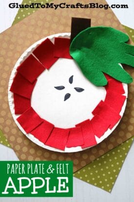 Paper Plate Felt Apple - Kid Craft