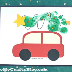 Footprint Christmas Tree on Car - Keepsake Idea For Kids To Make