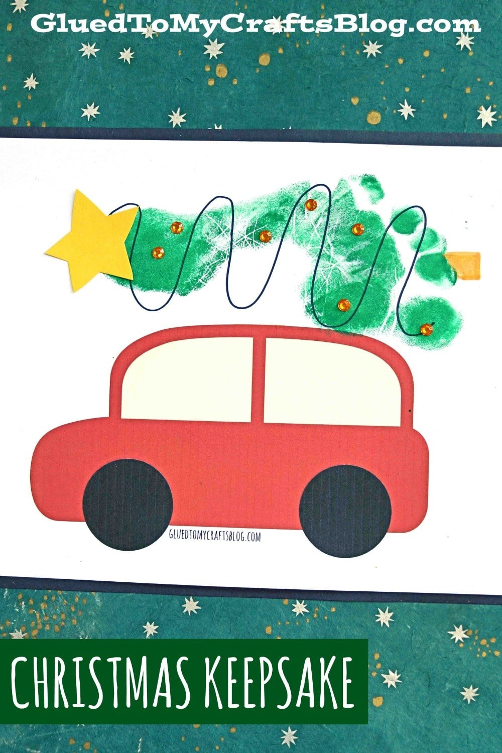 Footprint Christmas Tree on Car Keepsake