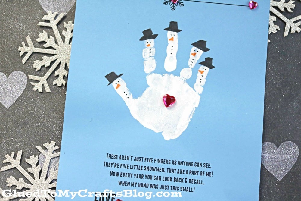 Handprint 5 Little Snowman Poem Keepsake