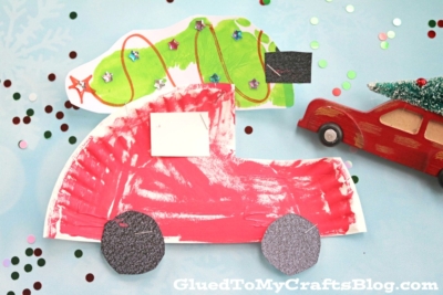 Paper Plate Christmas Car - Kid Craft