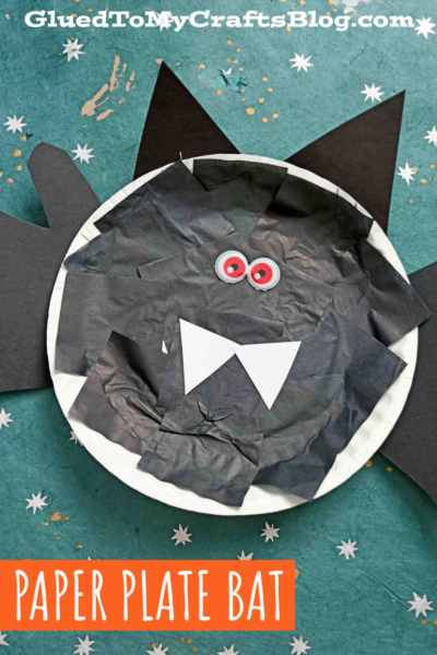 Paper Plate Handprint Bat - Kid Craft Idea For Halloween